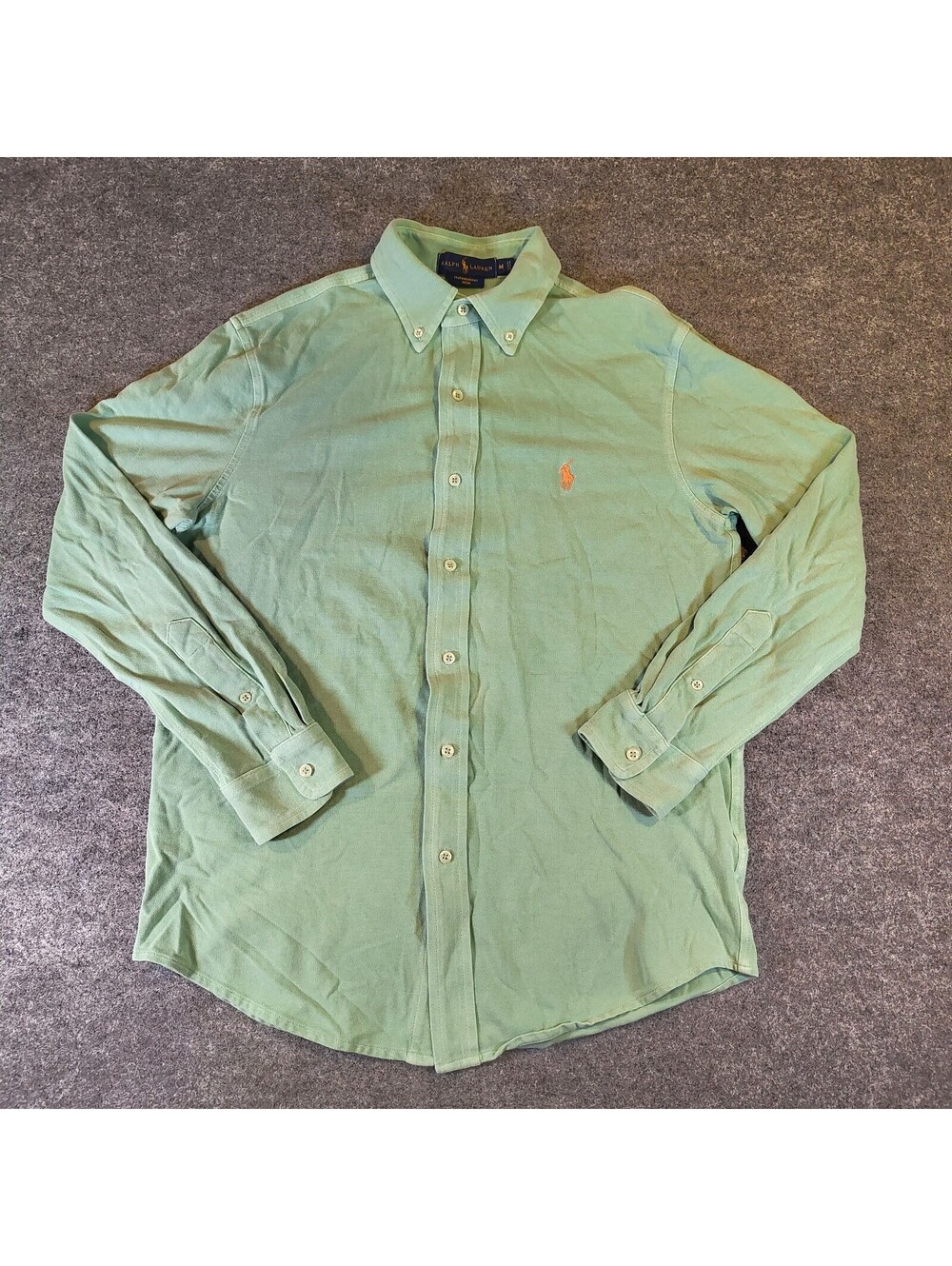 Polo Ralph Lauren Featherweight Mesh Button Down Shirt Green Men's Medium